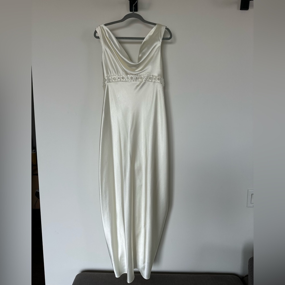 Vintage Jessica McClintock Ivory Satin Wedding Dress
